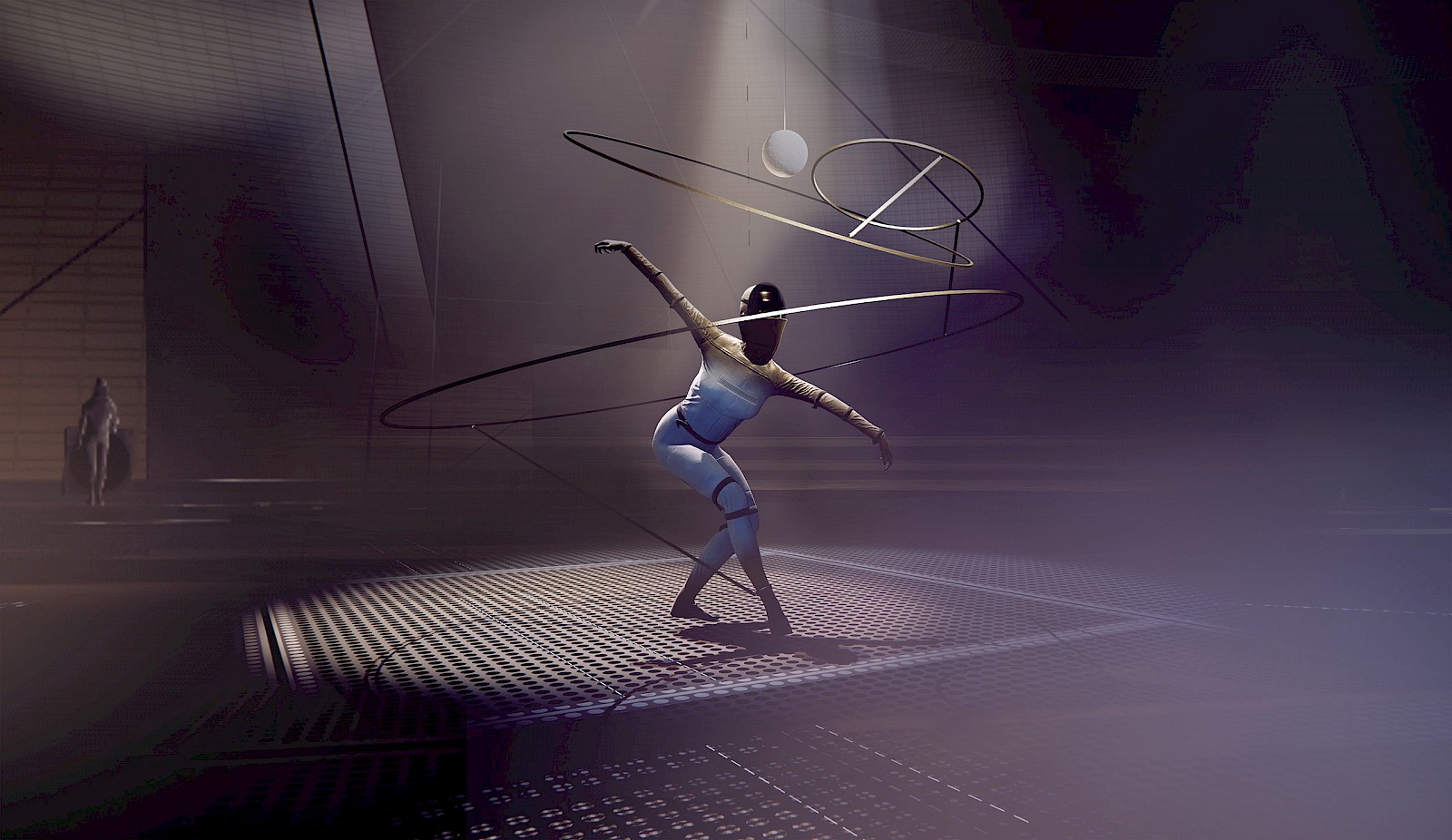 Tänzerin umgeben von Ringen. Grand Prix Digital für 100 Jahre Bauhaus 