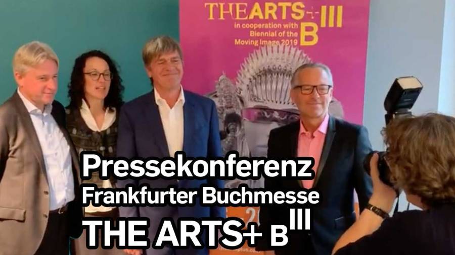 Juergen Boos (Direktor der Frankfurter Buchmesse), Angela Dorn (Ministerin Wissenschaft und Kunst), Wolfgang Bergmann, (Geschäftsführer, ARTE Deutschland) und Prof. Bernd Kracke (Künstlerischer Leiter der B3)